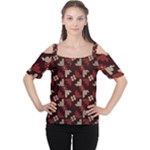Oriental Dragon Motif Pattern Cutout Shoulder T-Shirt