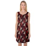Oriental Dragon Motif Pattern Sleeveless Satin Nightdress