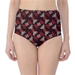 Oriental Dragon Motif Pattern Classic High-Waist Bikini Bottoms
