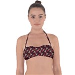 Oriental Dragon Motif Pattern Tie Back Bikini Top
