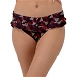 Oriental Dragon Motif Pattern Frill Bikini Bottoms