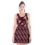 Oriental Dragon Motif Pattern Scoop Neck Skater Dress