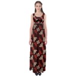 Oriental Dragon Motif Pattern Empire Waist Maxi Dress