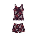 Oriental Dragon Motif Pattern Kids  Boyleg Swimsuit