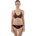 Oriental Dragon Motif Pattern Wrap Around Bikini Set