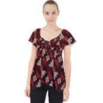 Oriental Dragon Motif Pattern Lace Front Dolly Top