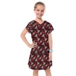 Oriental Dragon Motif Pattern Kids  Drop Waist Dress