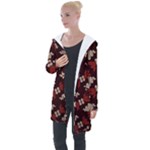 Oriental Dragon Motif Pattern Longline Hooded Cardigan