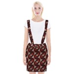 Oriental Dragon Motif Pattern Braces Suspender Skirt