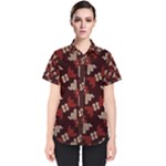 Oriental Dragon Motif Pattern Women s Short Sleeve Shirt