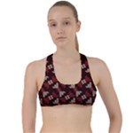 Oriental Dragon Motif Pattern Criss Cross Racerback Sports Bra