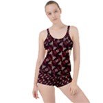 Oriental Dragon Motif Pattern Boyleg Tankini Set 