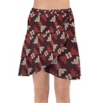 Oriental Dragon Motif Pattern Wrap Front Skirt