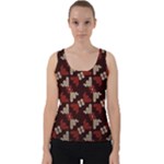 Oriental Dragon Motif Pattern Velvet Tank Top