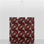 Oriental Dragon Motif Pattern Full Print Rope Handle Tote (Large)