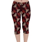 Oriental Dragon Motif Pattern Velvet Capri Leggings 