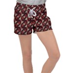 Oriental Dragon Motif Pattern Women s Velour Lounge Shorts