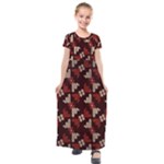 Oriental Dragon Motif Pattern Kids  Short Sleeve Maxi Dress