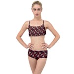 Oriental Dragon Motif Pattern Layered Top Bikini Set