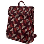 Oriental Dragon Motif Pattern Flap Top Backpack