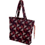 Oriental Dragon Motif Pattern Drawstring Tote Bag
