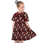 Oriental Dragon Motif Pattern Kids  Sailor Dress