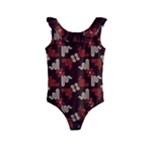 Oriental Dragon Motif Pattern Kids  Frill Swimsuit