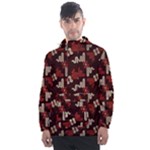 Oriental Dragon Motif Pattern Men s Front Pocket Pullover Windbreaker