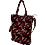 Oriental Dragon Motif Pattern Shoulder Tote Bag