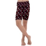 Oriental Dragon Motif Pattern Kids  Lightweight Velour Cropped Yoga Leggings