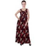 Oriental Dragon Motif Pattern Empire Waist Velour Maxi Dress