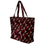 Oriental Dragon Motif Pattern Zip Up Canvas Bag