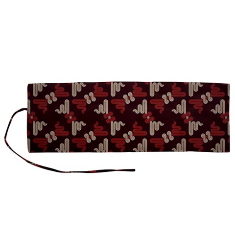 Oriental Dragon Motif Pattern Roll Up Canvas Pencil Holder (M) from ArtsNow.com