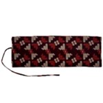 Oriental Dragon Motif Pattern Roll Up Canvas Pencil Holder (M)