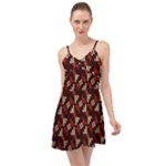 Oriental Dragon Motif Pattern Summer Time Chiffon Dress
