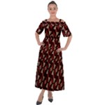 Oriental Dragon Motif Pattern Shoulder Straps Boho Maxi Dress 