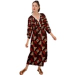 Oriental Dragon Motif Pattern Grecian Style  Maxi Dress