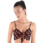 Oriental Dragon Motif Pattern Woven Tie Front Bralet