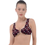 Oriental Dragon Motif Pattern Ring Detail Bikini Top
