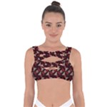 Oriental Dragon Motif Pattern Bandaged Up Bikini Top