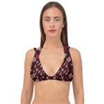 Oriental Dragon Motif Pattern Double Strap Halter Bikini Top