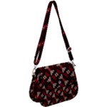 Oriental Dragon Motif Pattern Saddle Handbag