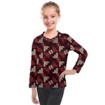 Oriental Dragon Motif Pattern Kids  Long Mesh T-Shirt