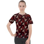 Oriental Dragon Motif Pattern Women s Sport Raglan T-Shirt