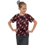 Oriental Dragon Motif Pattern Kids  Mesh Piece T-Shirt