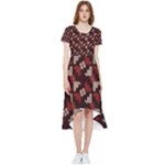 Oriental Dragon Motif Pattern High Low Boho Dress