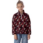 Oriental Dragon Motif Pattern Kids  Half Zip Hoodie