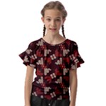 Oriental Dragon Motif Pattern Kids  Cut Out Flutter Sleeves