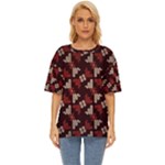 Oriental Dragon Motif Pattern Oversized Basic T-Shirt