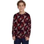 Oriental Dragon Motif Pattern Kids  Crewneck Sweatshirt
